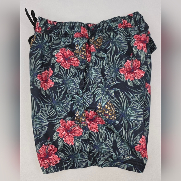 U.S Apparel Men's Floral Pineapple Swim Trunks Small Lined Drawstring D-3379 - Picture 8 of 10